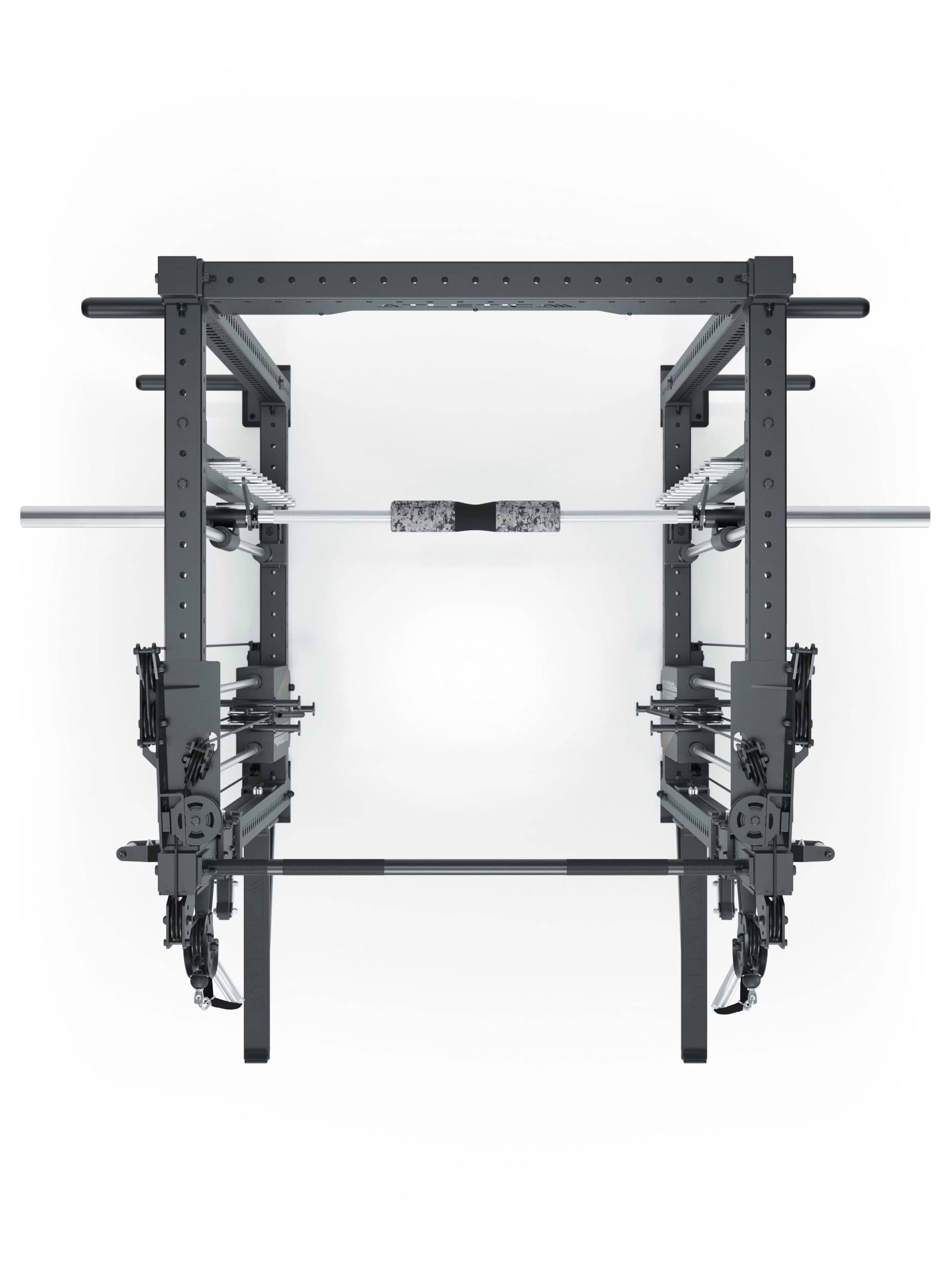 Dualer Kabelzug mit 2x95kg seitlichen Gewichtsblöcken | Sehr stabil | Modular ausbaubar mit Anbauteilen wie Smith Machine und Jammer Arms I Schwarz