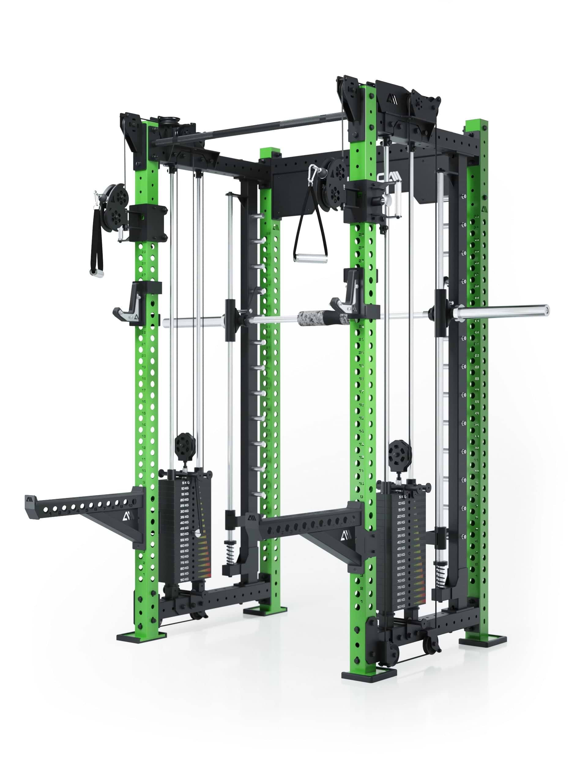 Dualer Kabelzug mit 2x95kg seitlichen Gewichtsblöcken | Sehr stabil | Modular ausbaubar mit Anbauteilen wie Smith Machine und Jammer Arms