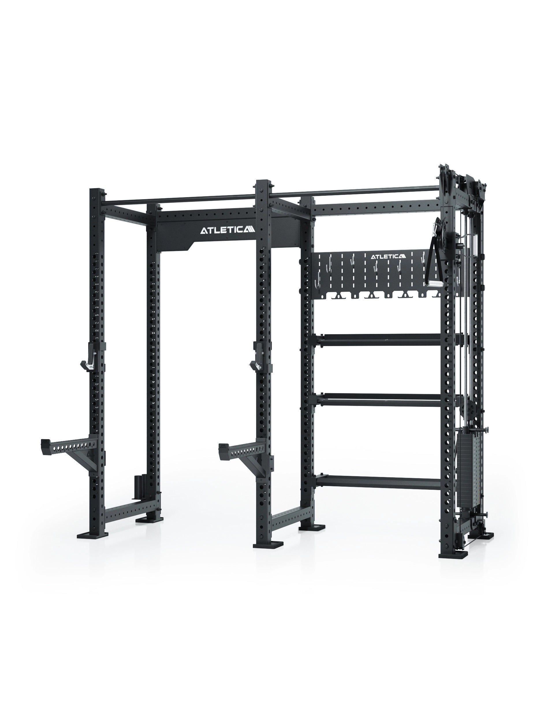 R8 Falcon R – kompaktes Power Rack mit Kabelzug, 90-kg-Gewichtsblock (2,5-kg-Sprünge) & komplettem Storage-System – ideal für Studios & PT. 