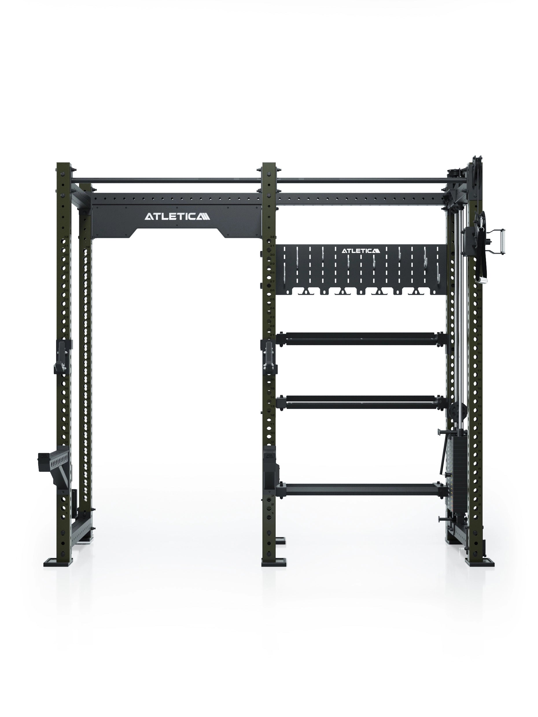 R8 Falcon R – kompaktes Power Rack mit Kabelzug, 90-kg-Gewichtsblock (2,5-kg-Sprünge) & komplettem Storage-System – ideal für Studios & PT. 