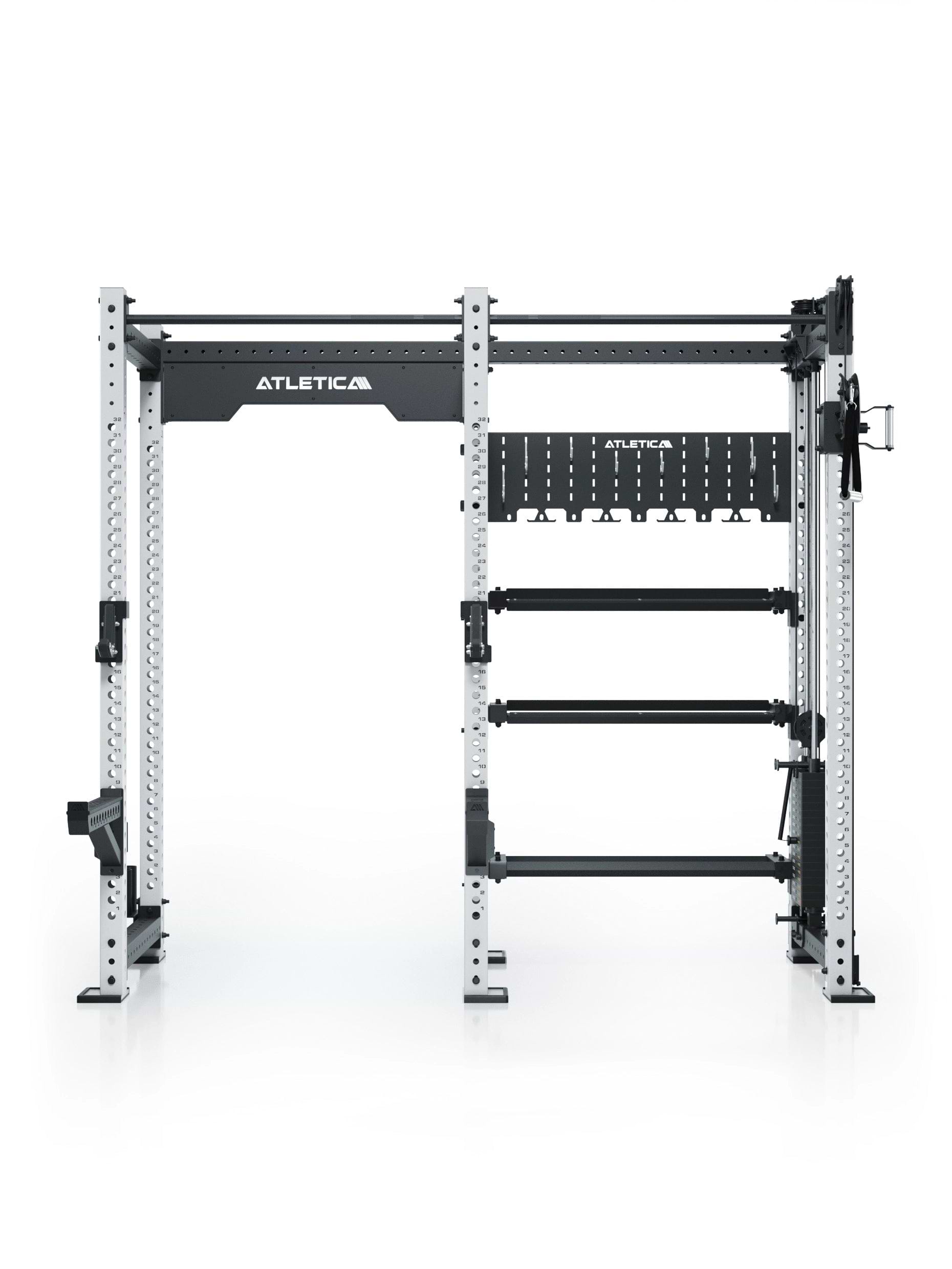 R8 Falcon R – kompaktes Power Rack mit Kabelzug, 90-kg-Gewichtsblock (2,5-kg-Sprünge) & komplettem Storage-System – ideal für Studios & PT.