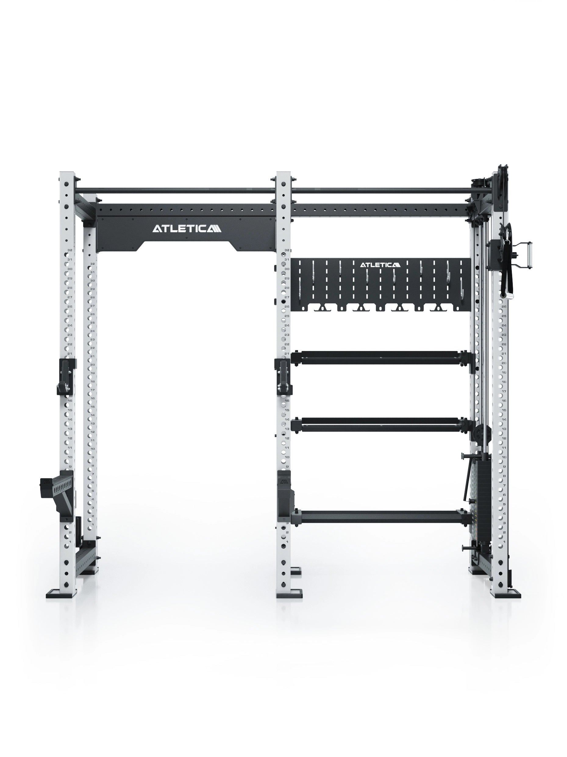 R8 Falcon R – kompaktes Power Rack mit Kabelzug, 90-kg-Gewichtsblock (2,5-kg-Sprünge) & komplettem Storage-System – ideal für Studios & PT. 
