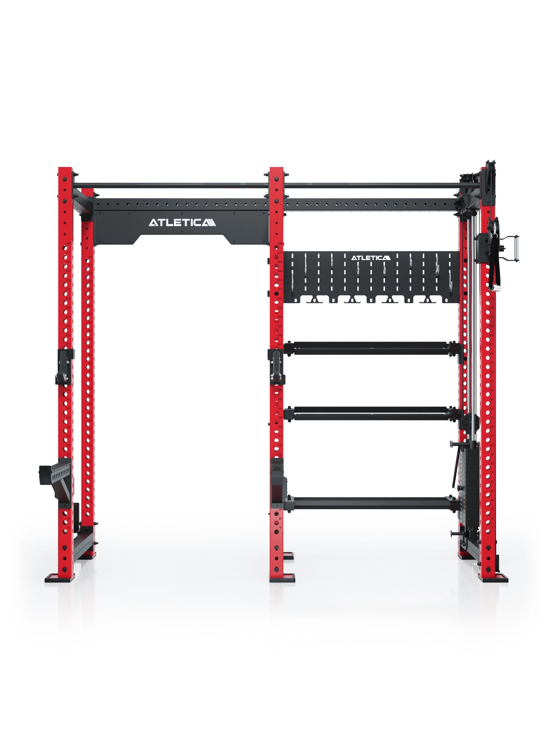 R8 Falcon R – kompaktes Power Rack mit Kabelzug, 90-kg-Gewichtsblock (2,5-kg-Sprünge) & komplettem Storage-System – ideal für Studios & PT. 