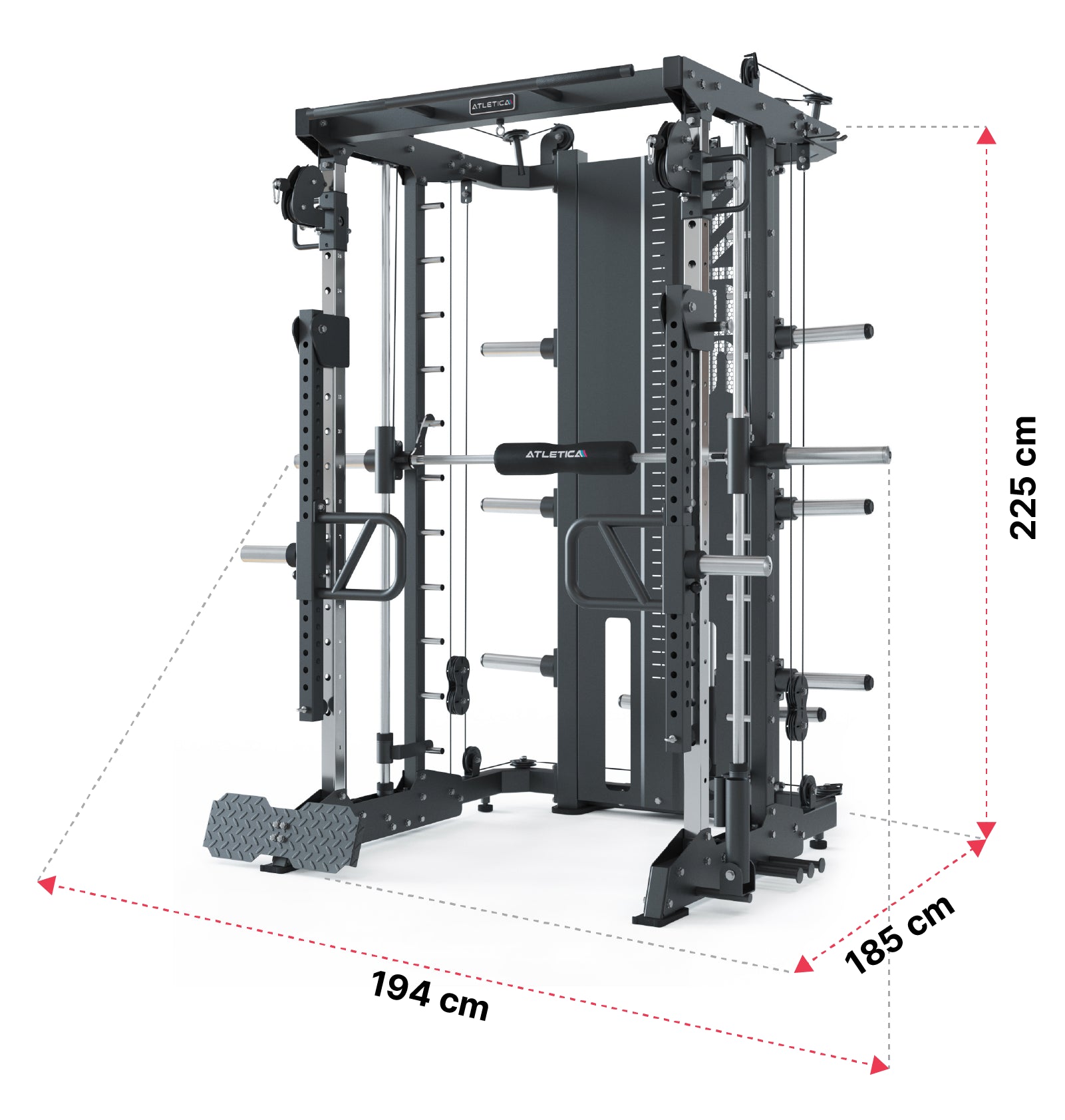 SEK Move Set Multipresse von Atletica: Dimensionen