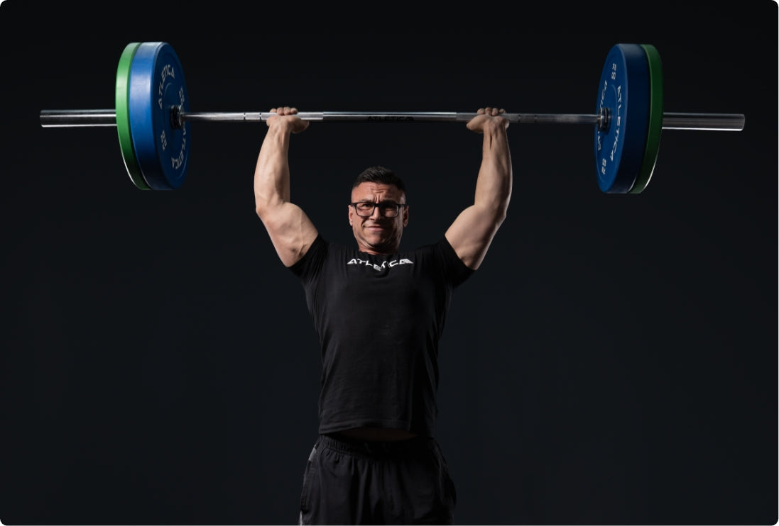 Omega Hantelstange: Hybrid Bar für Gewichtheben