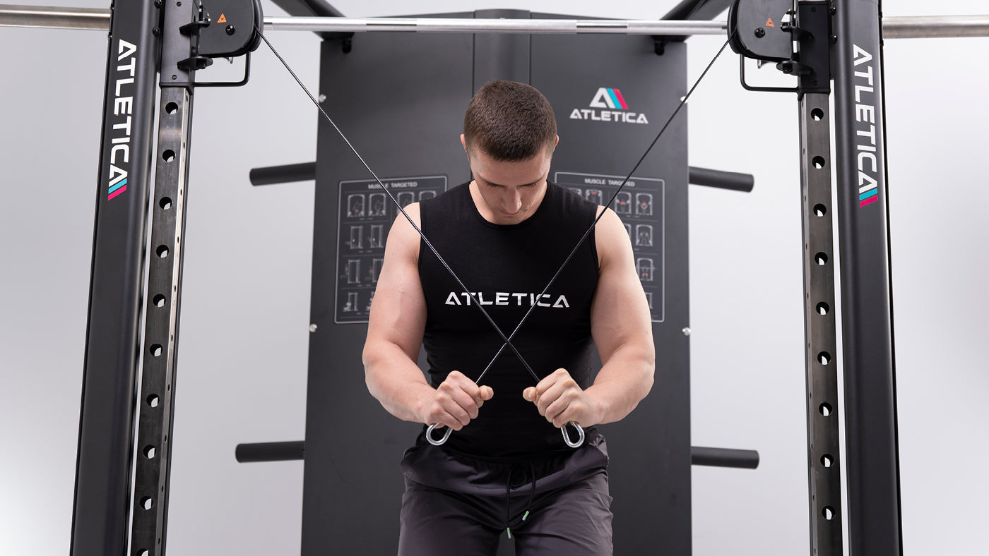 Cable pull station exercises