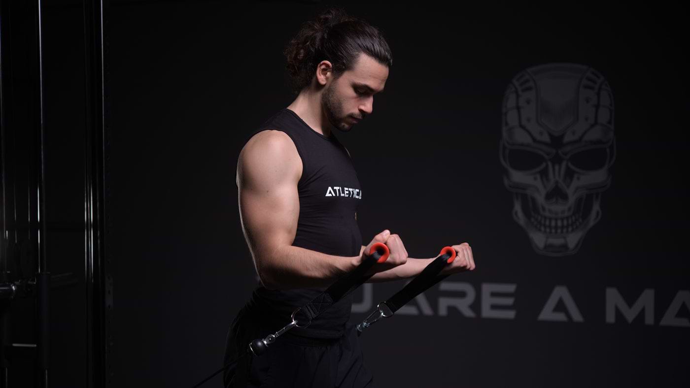 Arm stretching with sling trainer