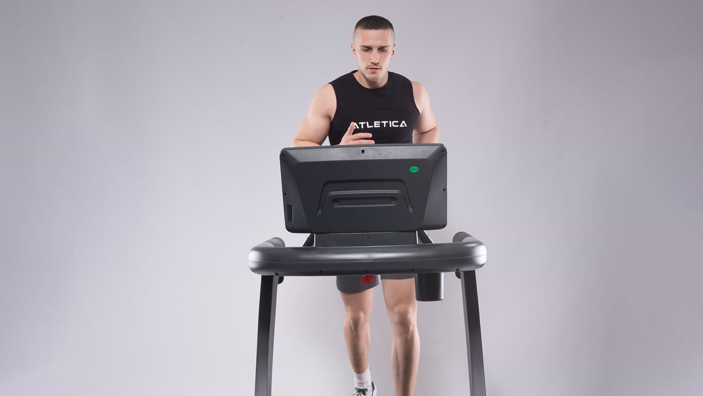 Running on a treadmill