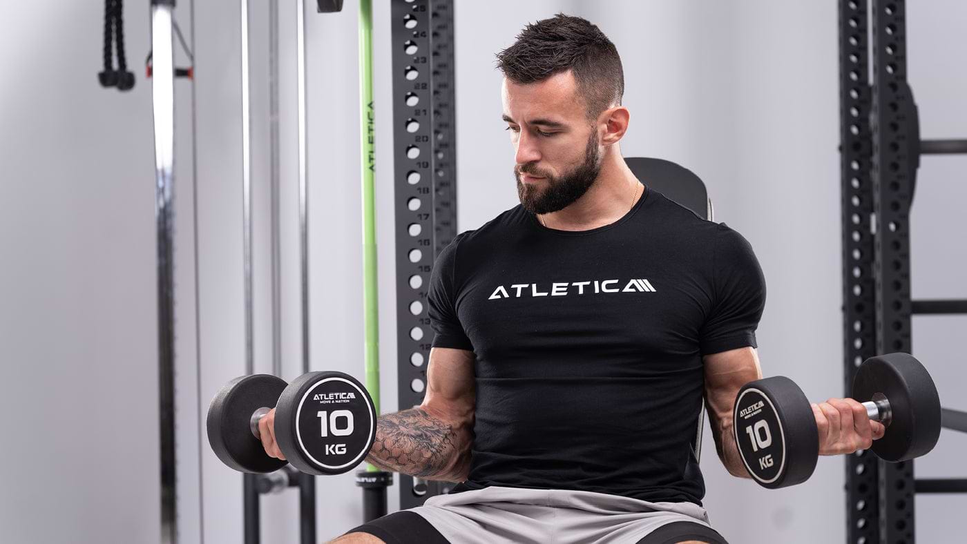 Warm up with dumbbells
