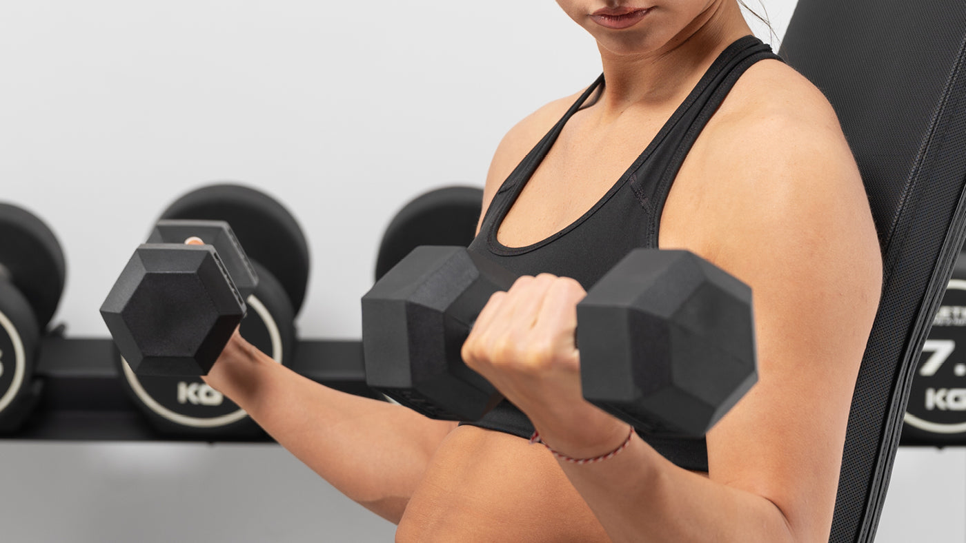 Hexagon dumbbell arm workout