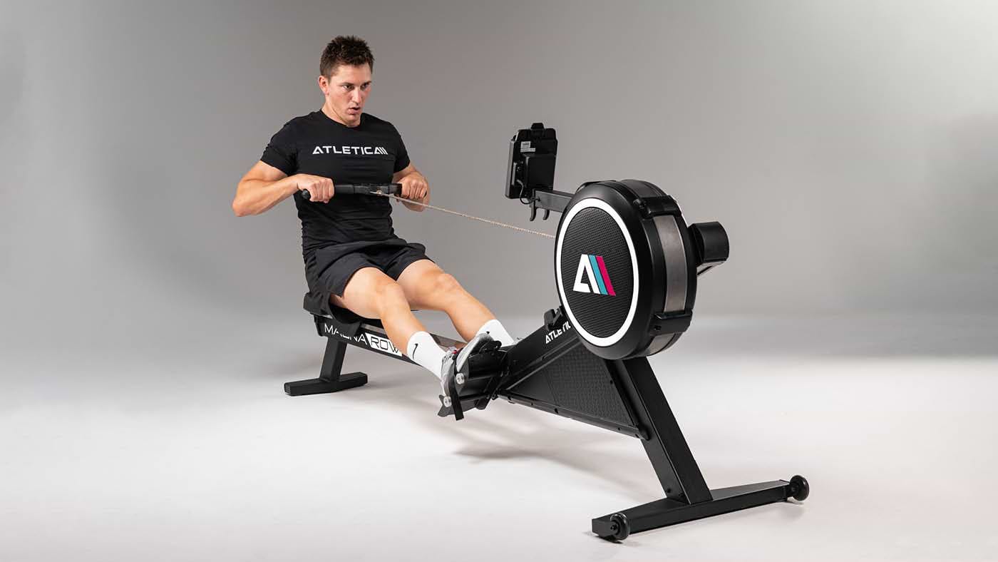Rowing on the MagnaRow rowing machine from Atletica