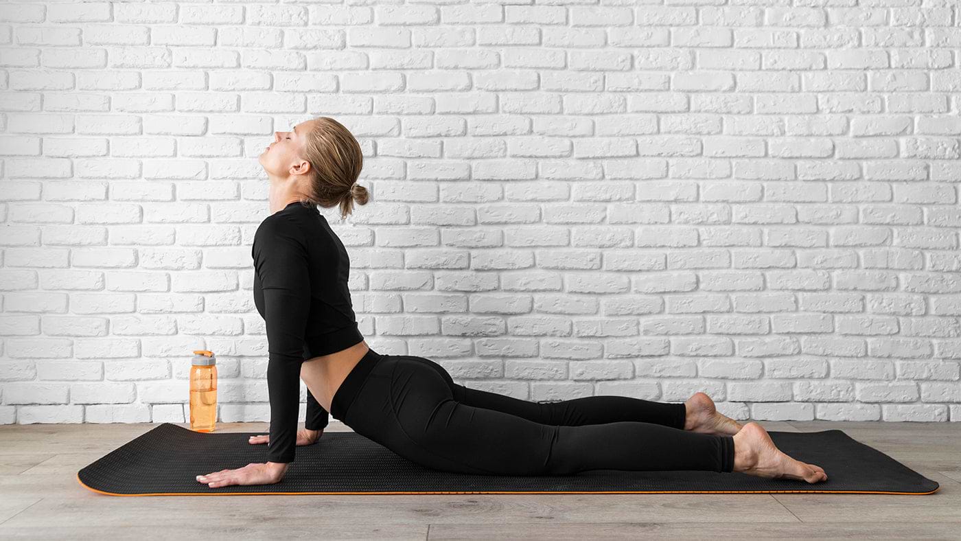 Stretching exercises on the exercise mat