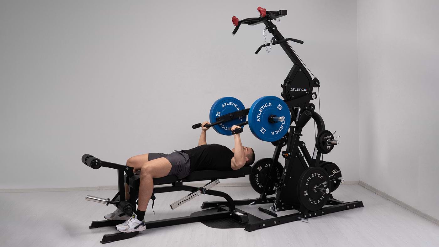 bench press on the weight station