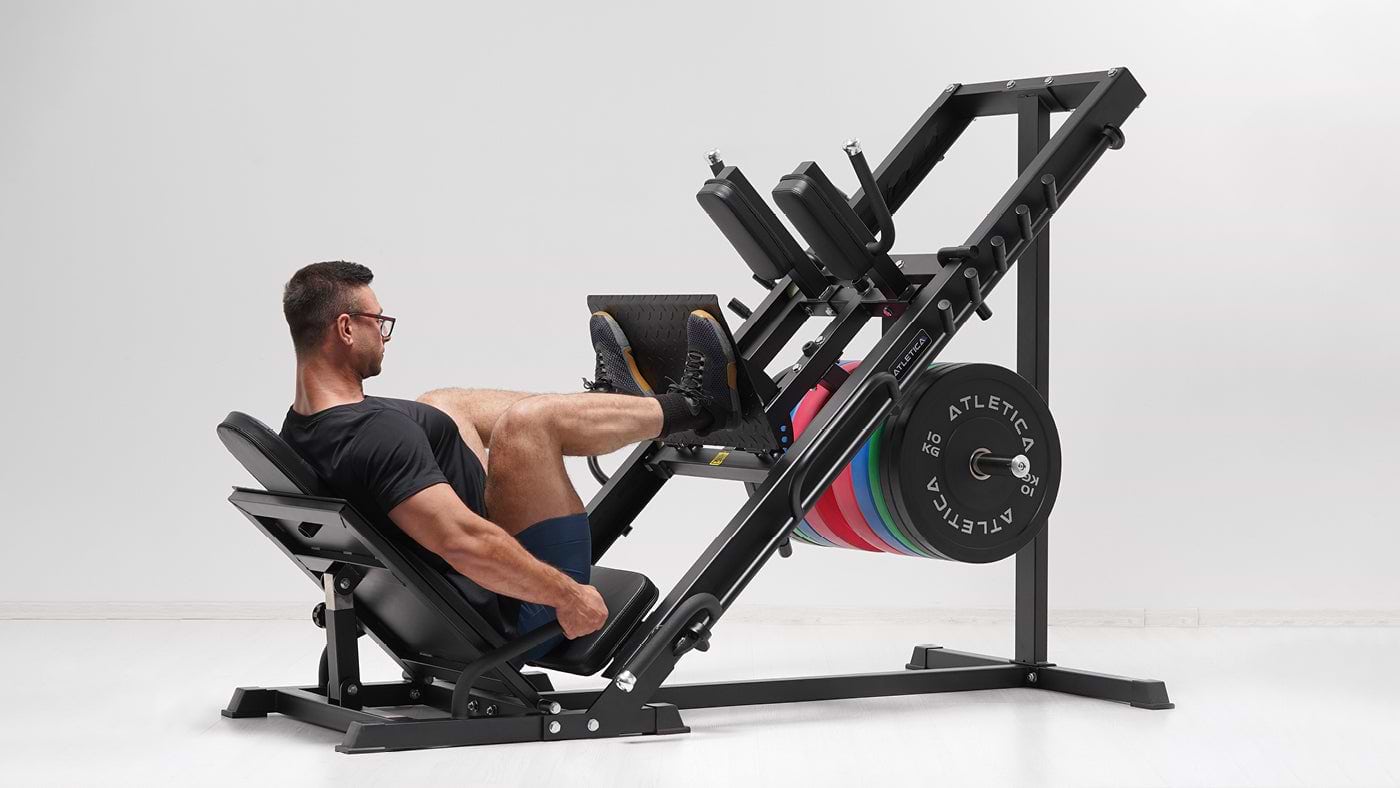 Leg press exercises in the gym