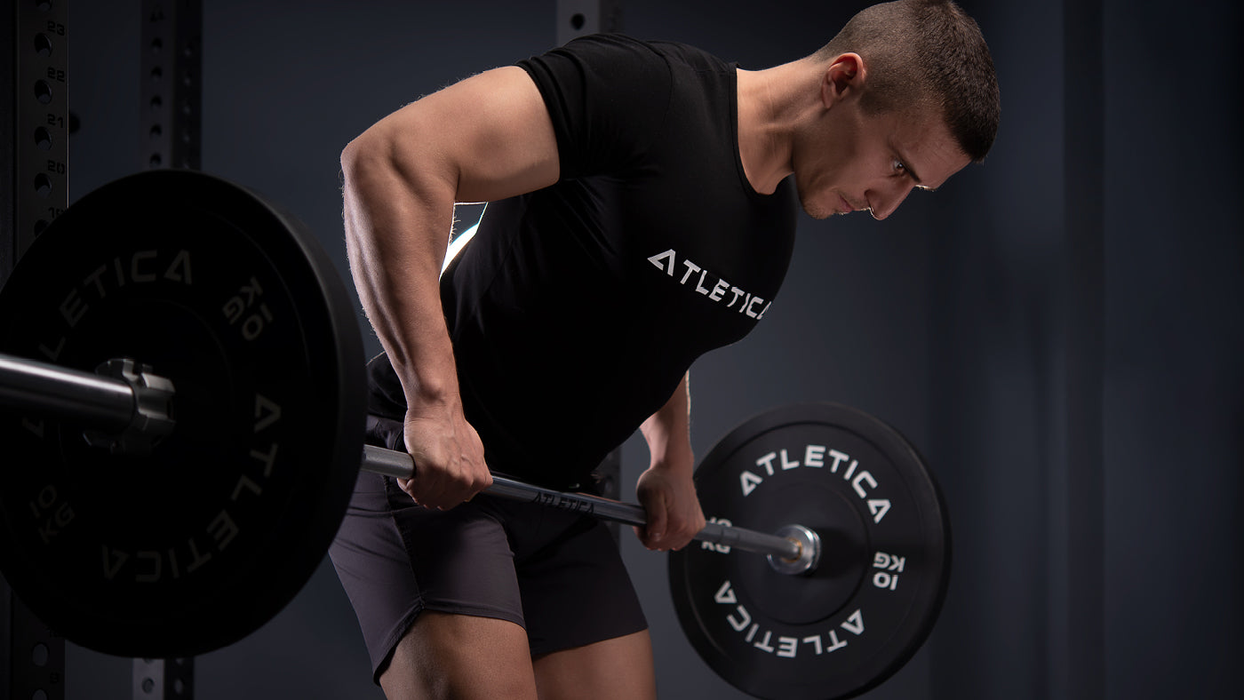 rowing with barbell