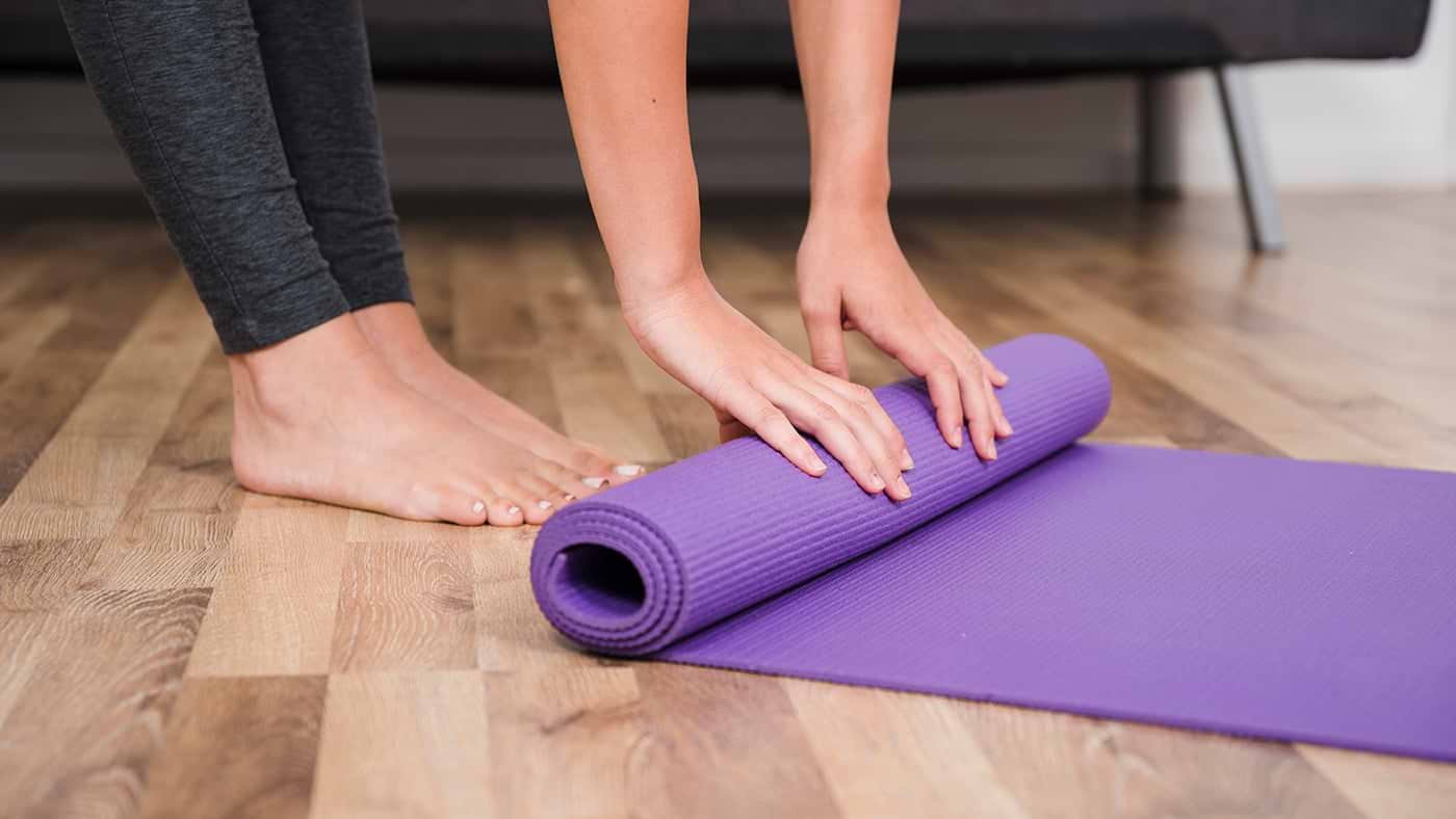 yoga and training mat