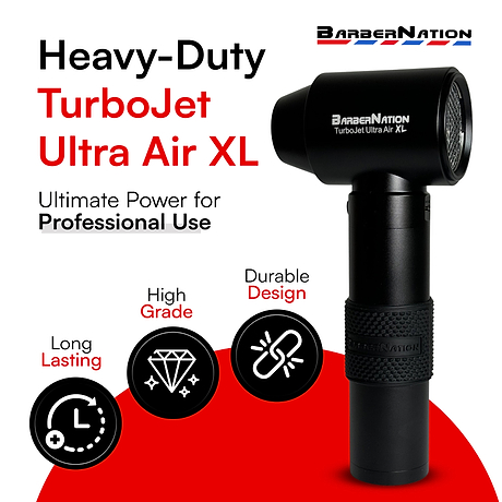 BarberNation Heavy-Duty TurboJet Ultra Air XL 180,000RPM - Matte Black