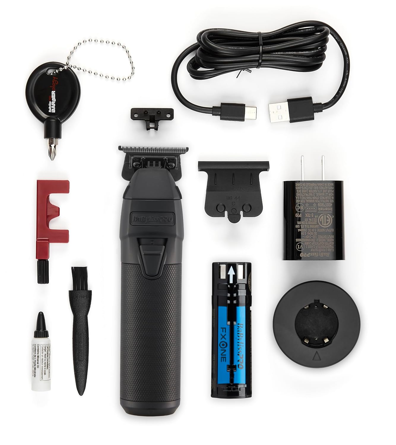 BaBylissPRO FXONE BlackFX Trimmer with 4-in-1 TurboJet Air Duster