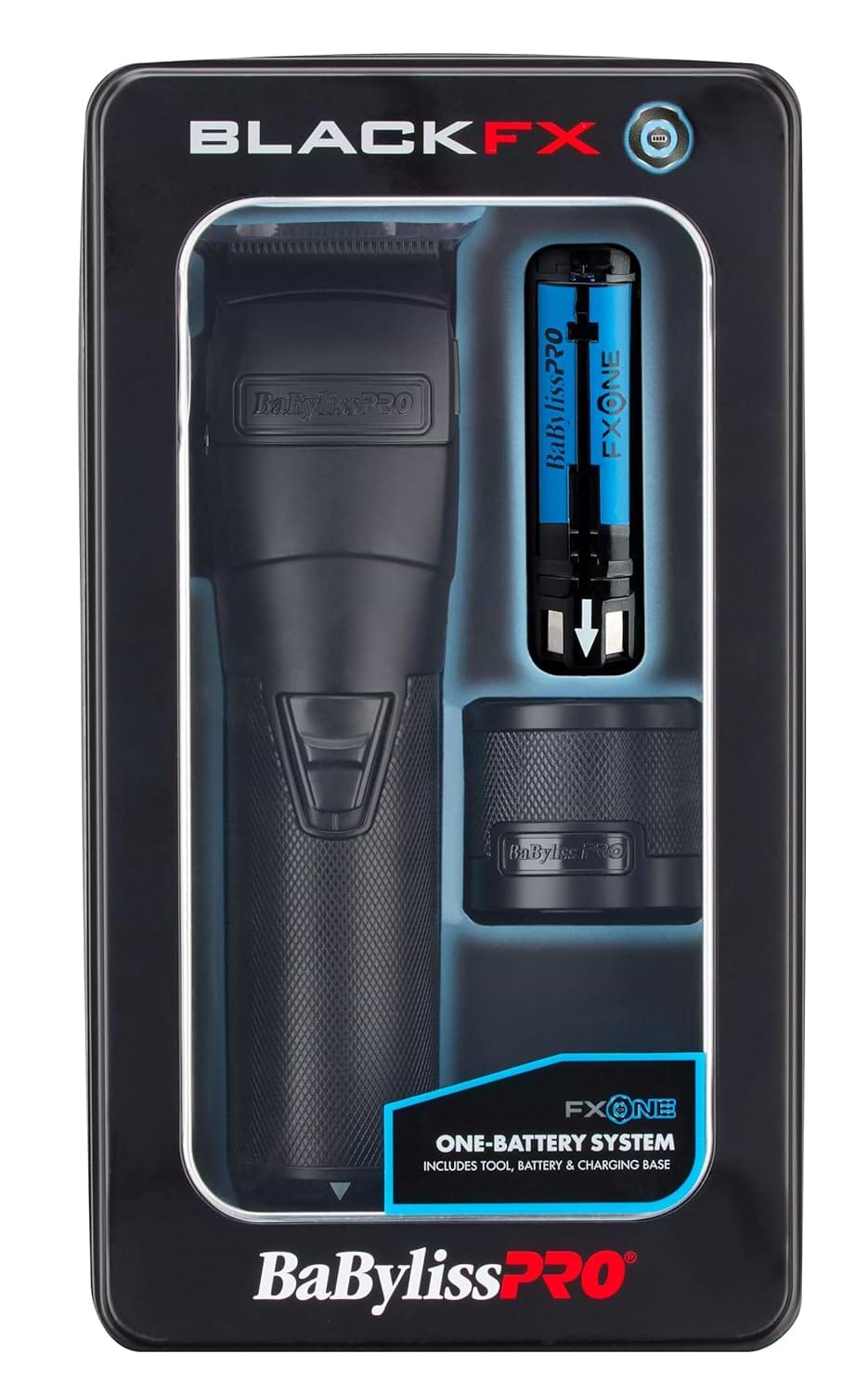 BaBylissPRO FXONE BlackFX Clipper & Trimmer Set with 4-in-1 TurboJet Air Duster