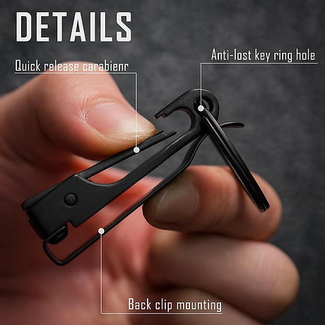 BarberNation Heavy-Duty Belt Clip with Detachable Magnetic Keychain (Supports 8.8 lbs) 2x