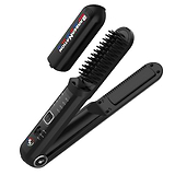 BarberNation 2-in-1 FadeFusion Cordless Heated Beard Brush & Flat Iron