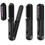 BarberNation 2-in-1 FadeFusion Cordless Heated Beard Brush & Flat Iron