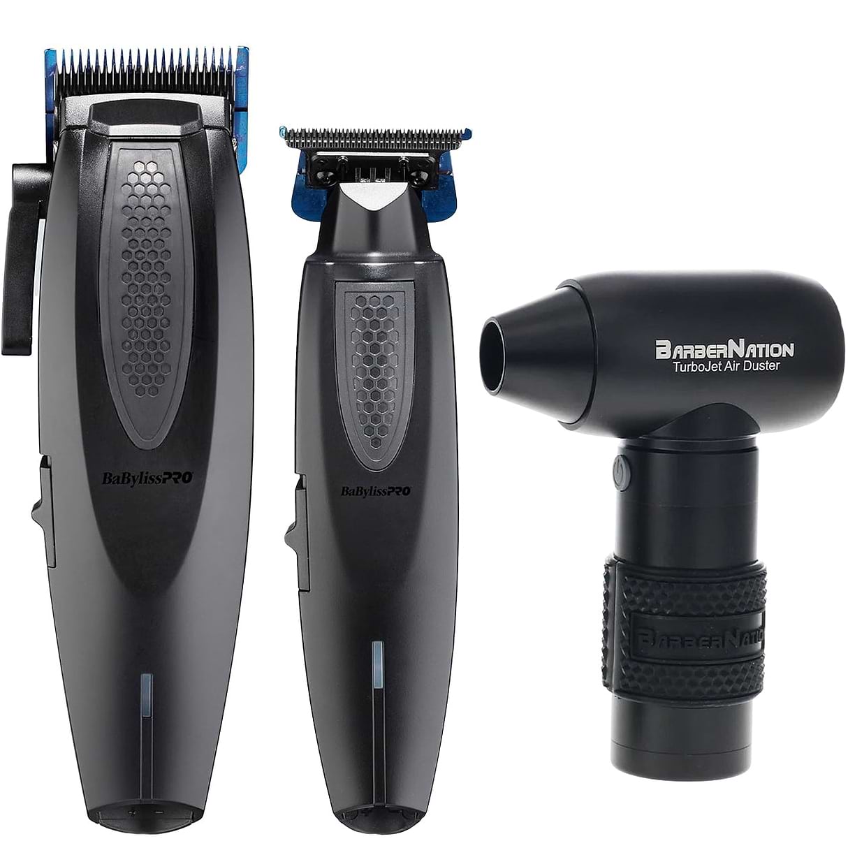 BaBylissPRO LithiumFX+ Matte Black Clipper & Trimmer Set with 4-in-1 TurboJet Air Duster