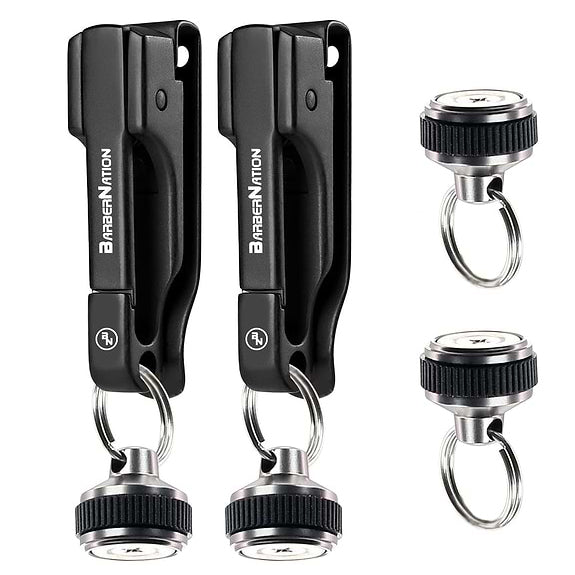 BarberNation Heavy-Duty Belt Clip with Detachable Magnetic Keychain (Supports 8.8 lbs) 2x