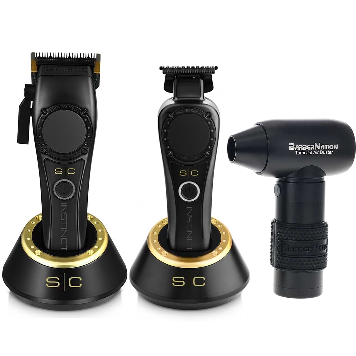 StyleCraft Instinct Cordless Clipper & Trimmer Set with 4-in-1 TurboJet Air Duster