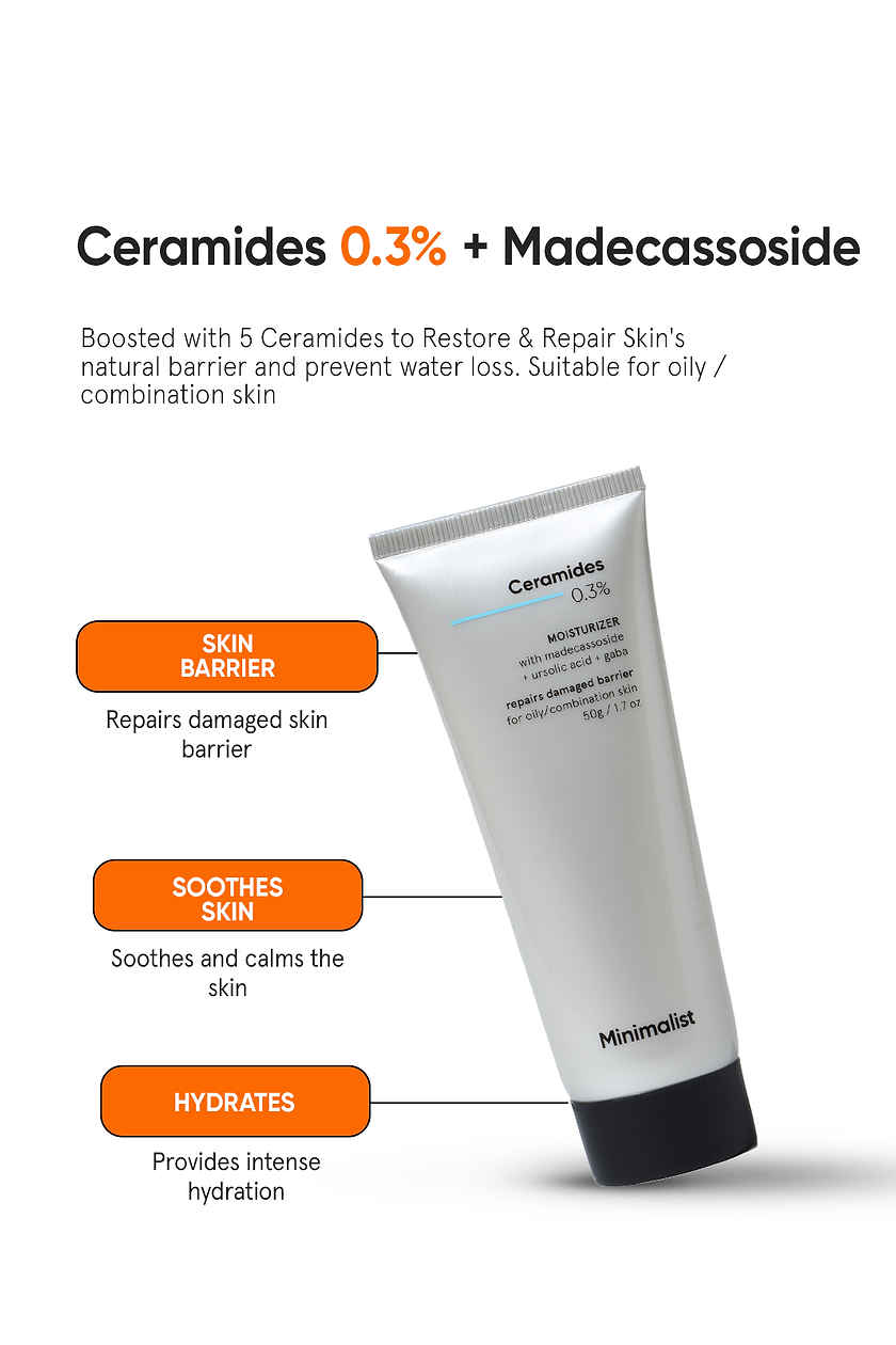 Minimalist 0.3% Ceramide Barrier Repair Moisturizing Cream For Oily Skin thumbnail 2