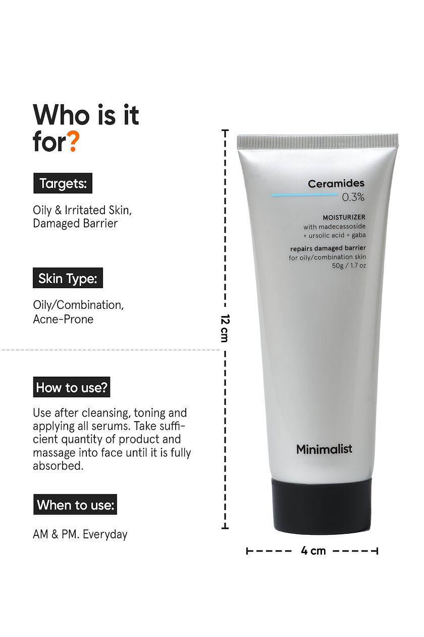Minimalist 0.3% Ceramide Barrier Repair Moisturizing Cream For Oily Skin thumbnail 3
