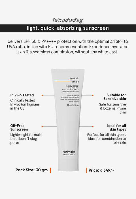Light Fluid SPF 50 Sunscreen (30ml)