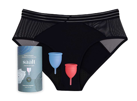 Saalt period underwear and menstrual cup