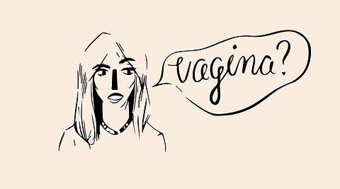 Saalt illustration of person saying vagina