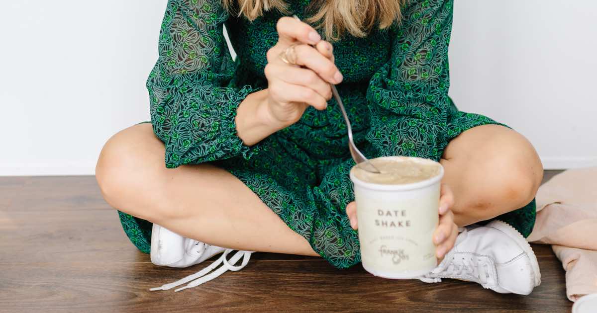 Girl eating ice cream.