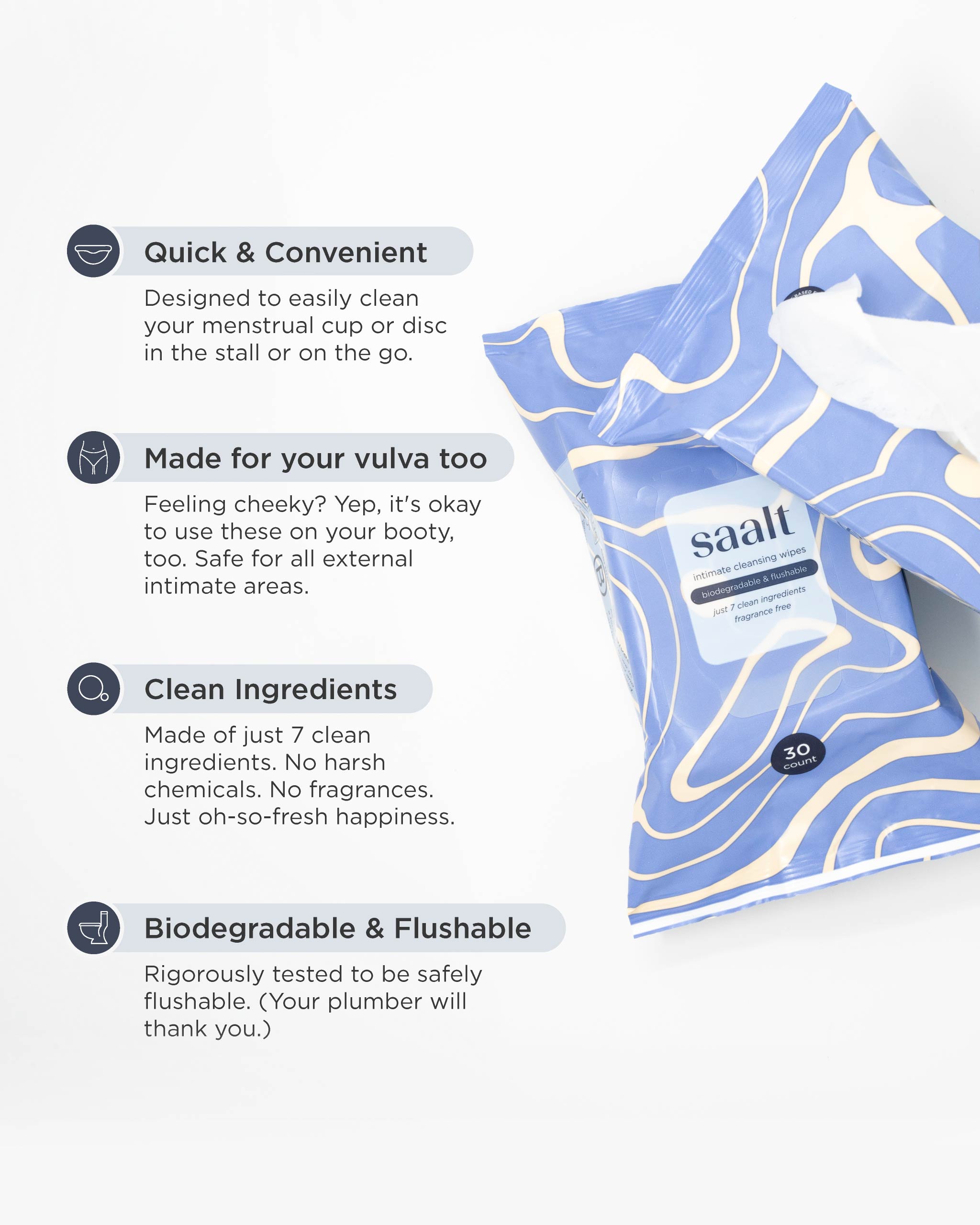 Saalt Cleansing Wipes - Thumbnail 5