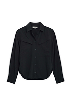 The Best Travel Top. Flat Lay of a Kieran Top in Black.