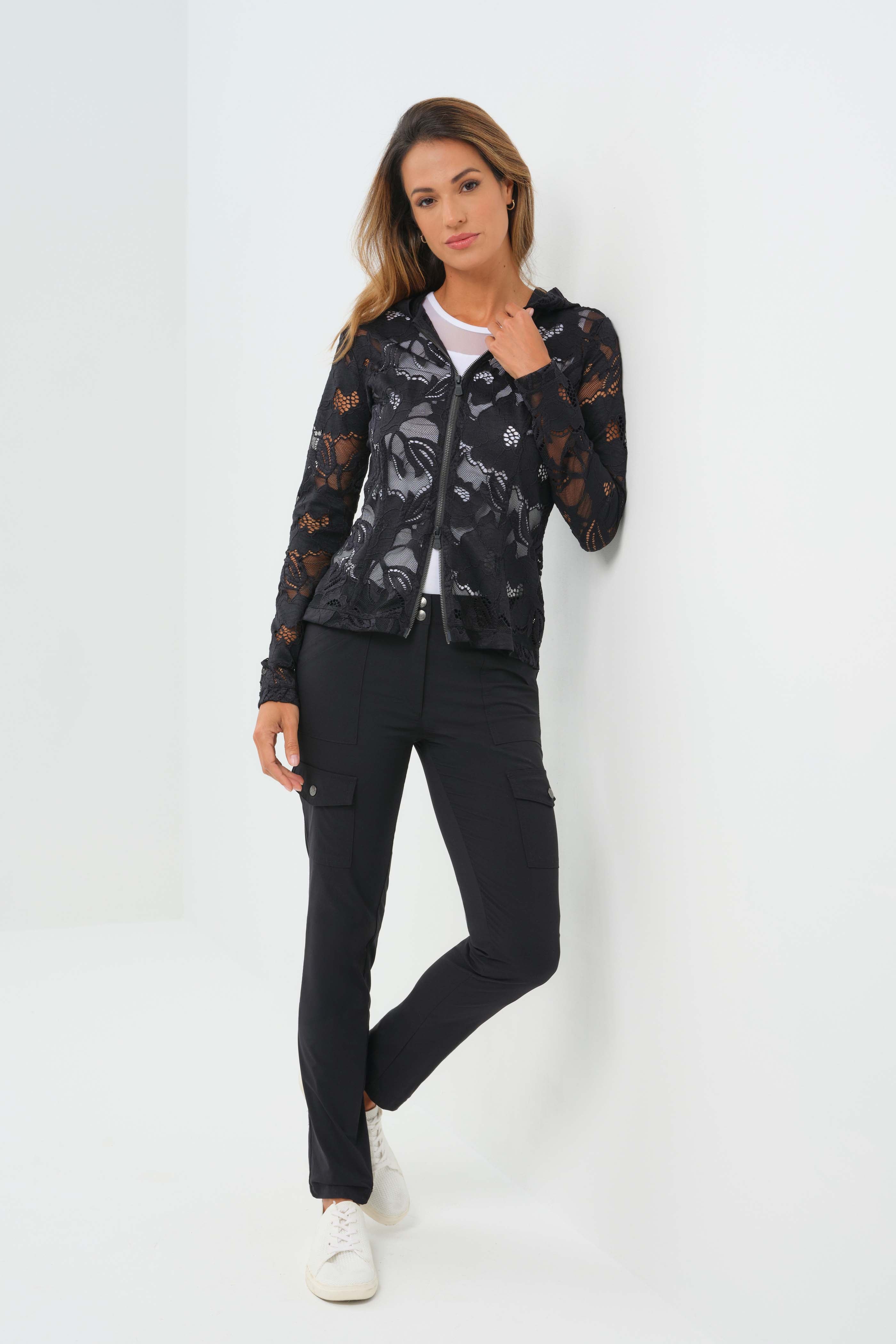 épine arm logo jacket lace Lace Bree Full Zip Jacket with Hood – Anatomie