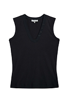 The Best Travel Top. Flat Lay of a Madelyn Top in Black.