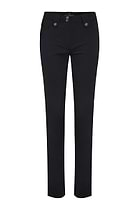 The Best Travel Pants. Flat Lay of the Skyler Travel Pant in Black