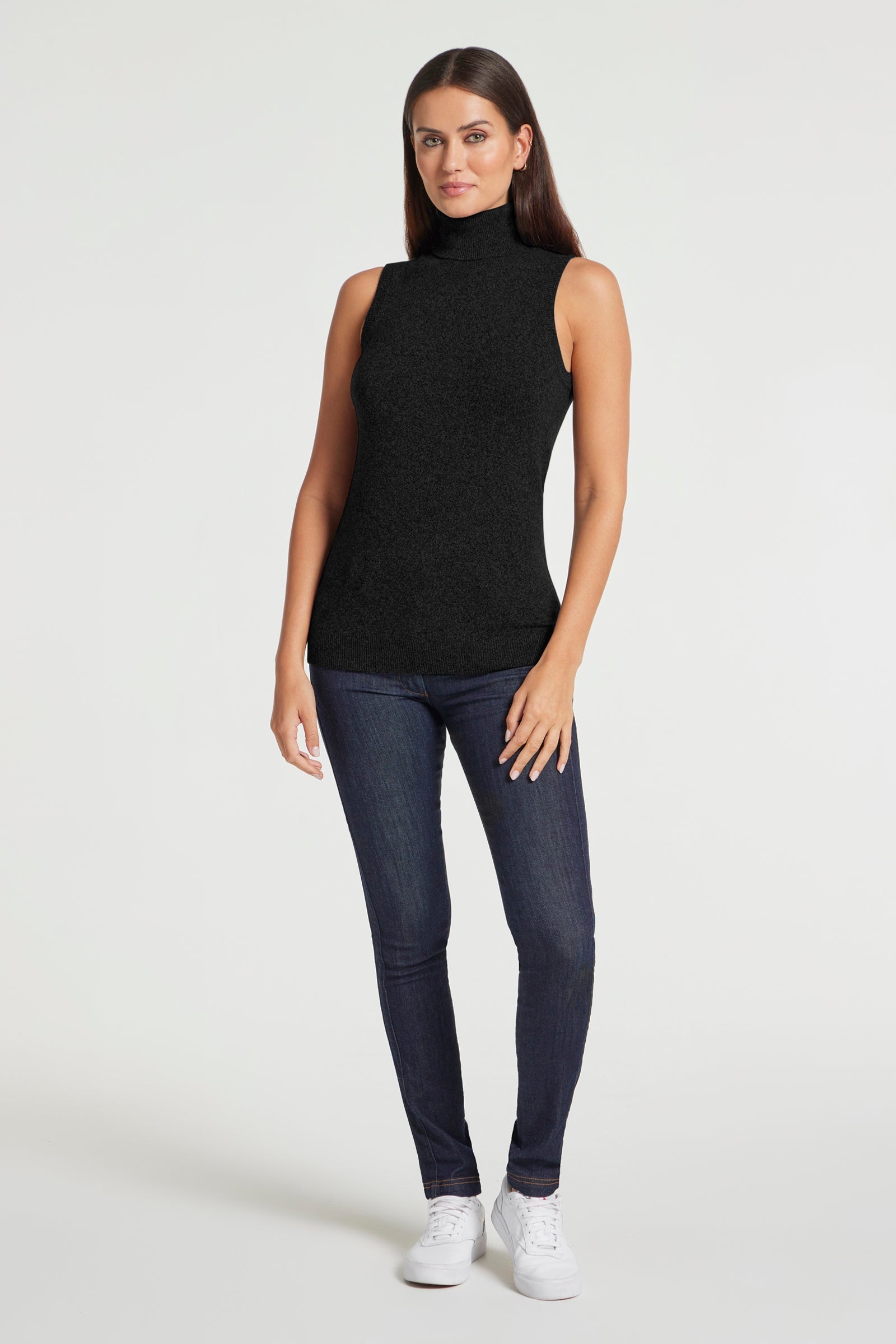 Black || Nicolette Sleeveless Cashmere Top