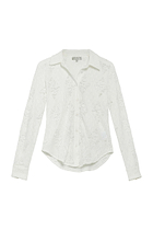 The Best Travel Top. Flat Lay of a Lace Taylee Top in White.