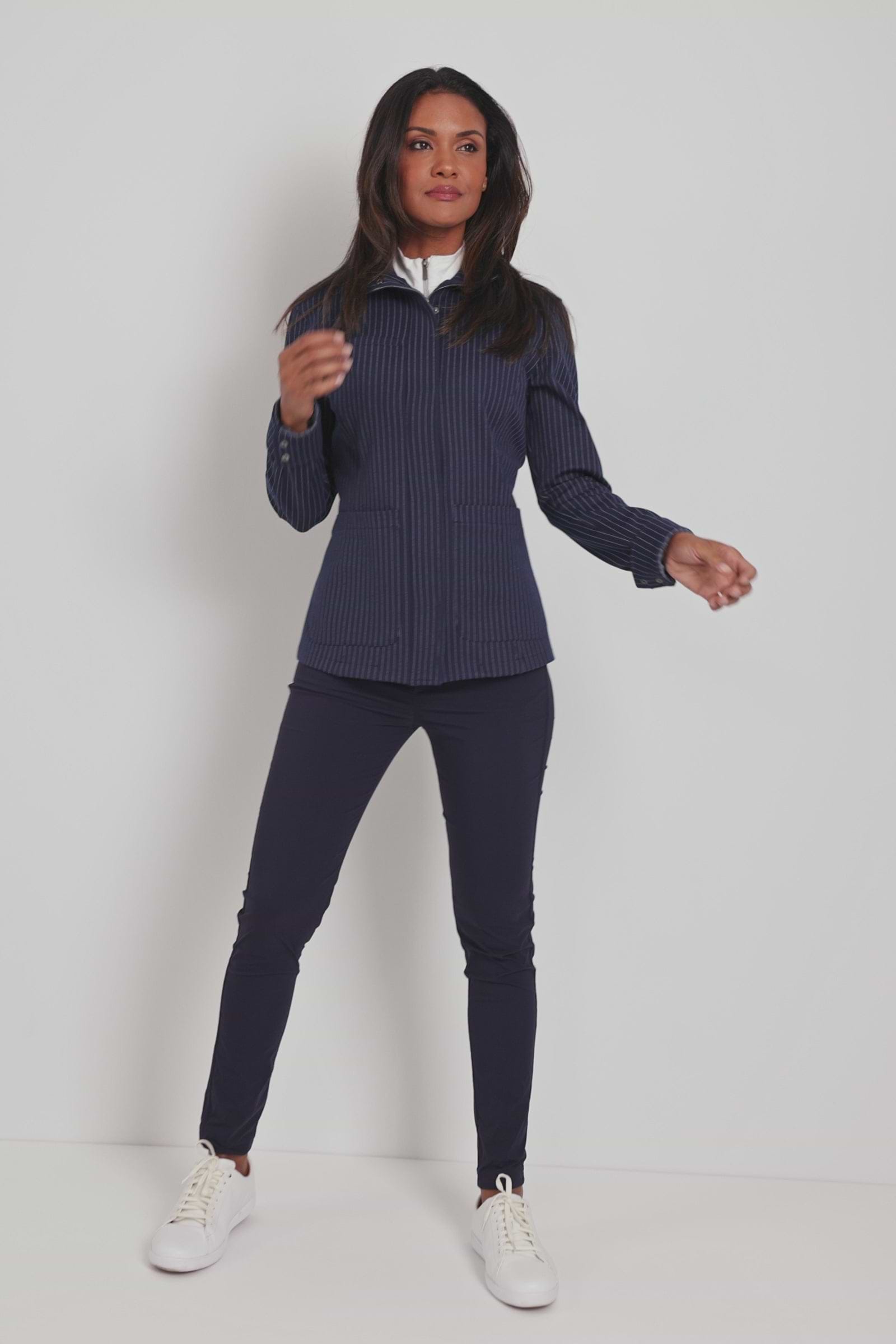 Video of a Lucia Jacket in Navy/White.