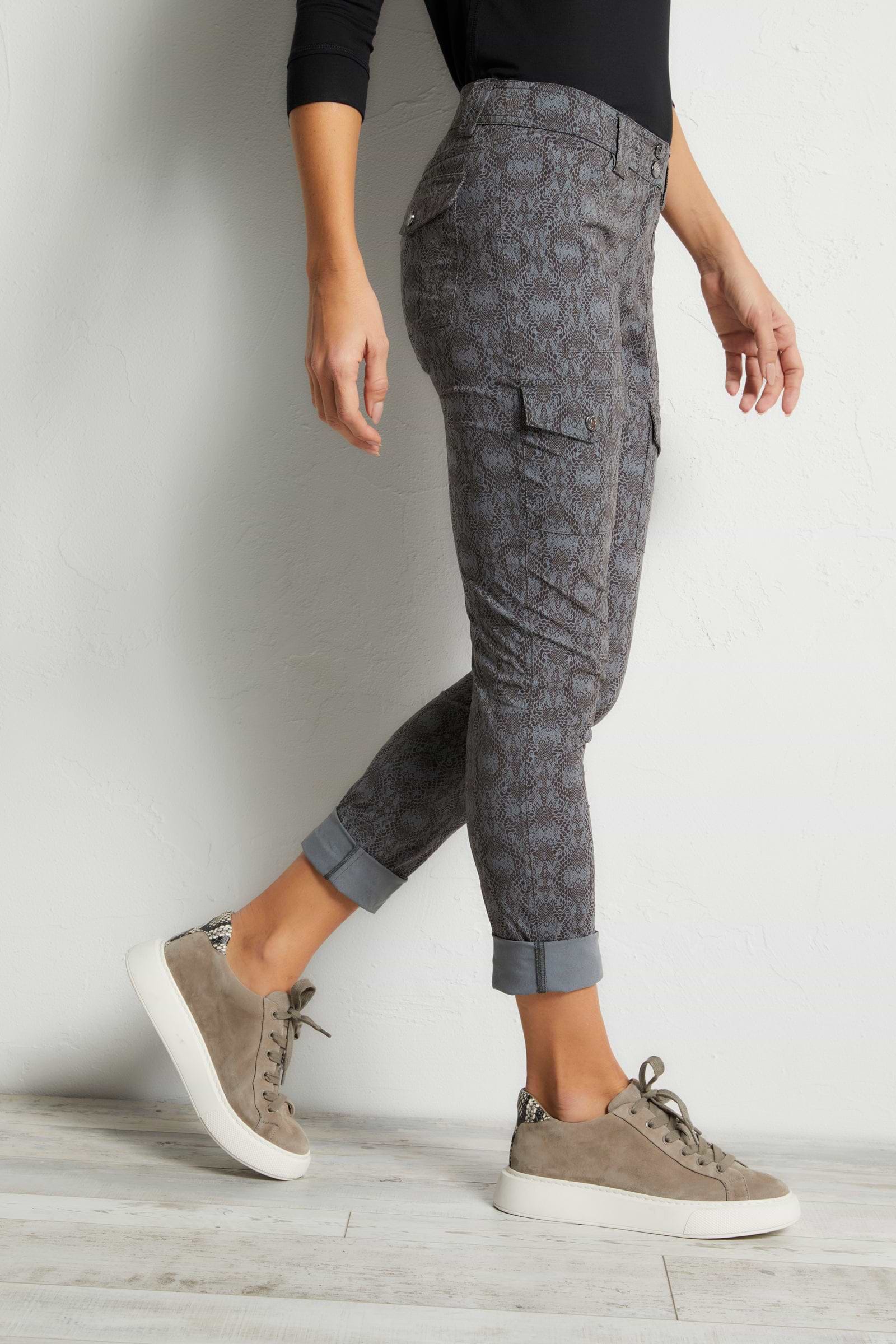 Blue Lizard-Platinum || Kate Printed Cargo Pant
