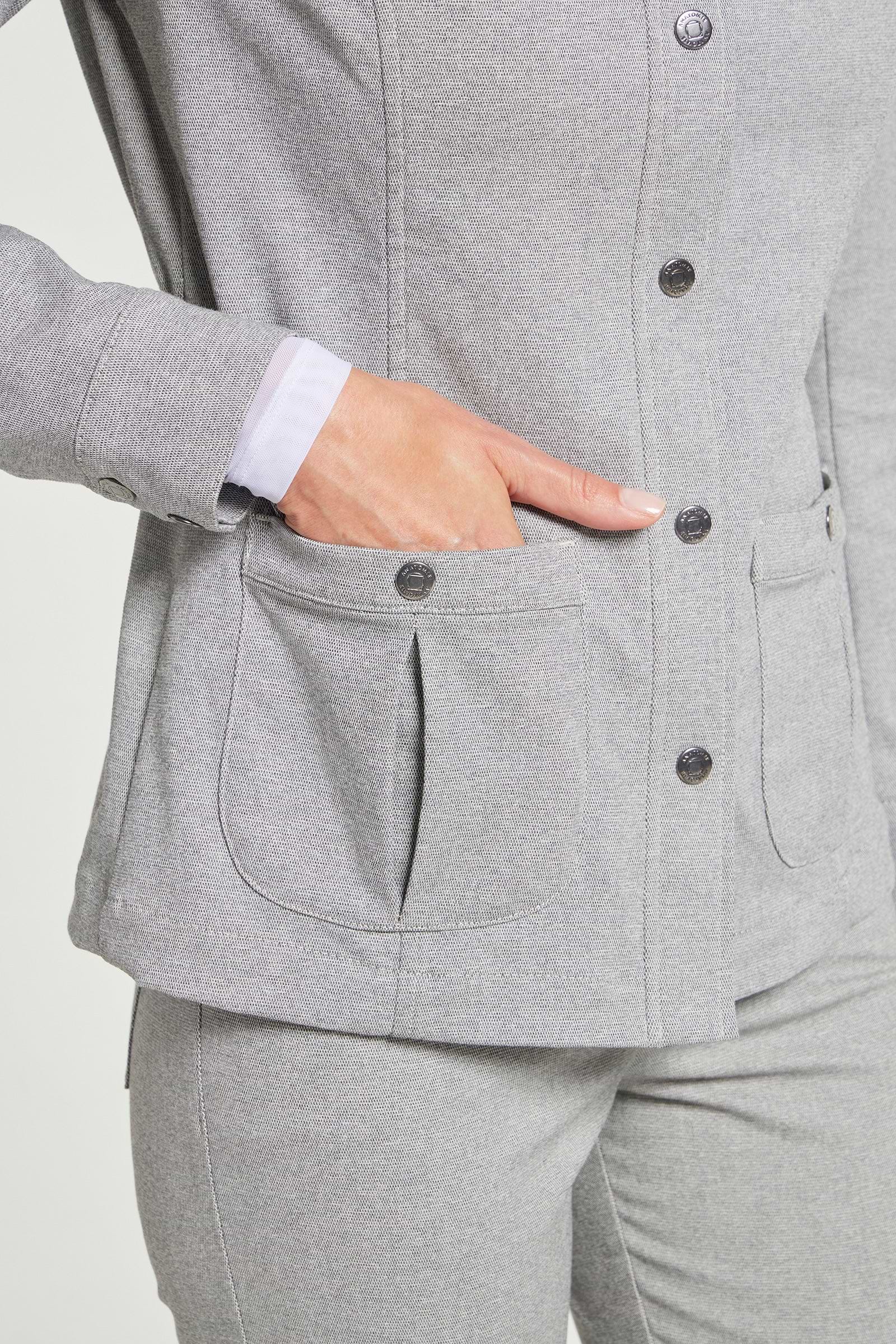 GREY MELANGE || Jane Textured Denim Jacket