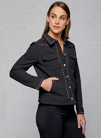 Viola Fleece Lined Studded Travel Jacket