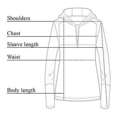 Alice Jersey & Mesh Hoodie Size Chart
