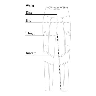 Andrea Pull On Pant with Colorblock Size Chart
