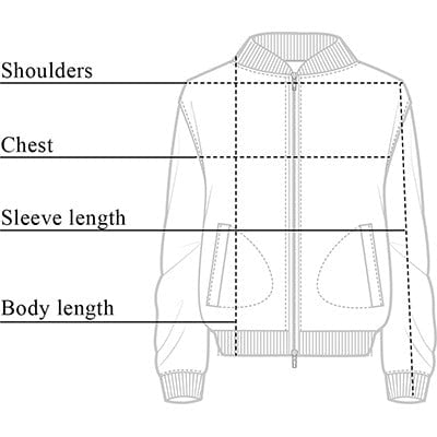 Ariele Lace Bomber Jacket Size Chart