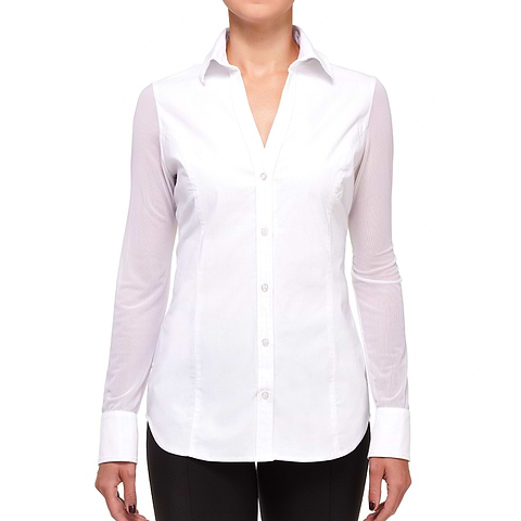 Wrinkle-Free Travel Clothing The Beth Button-Front Shirt